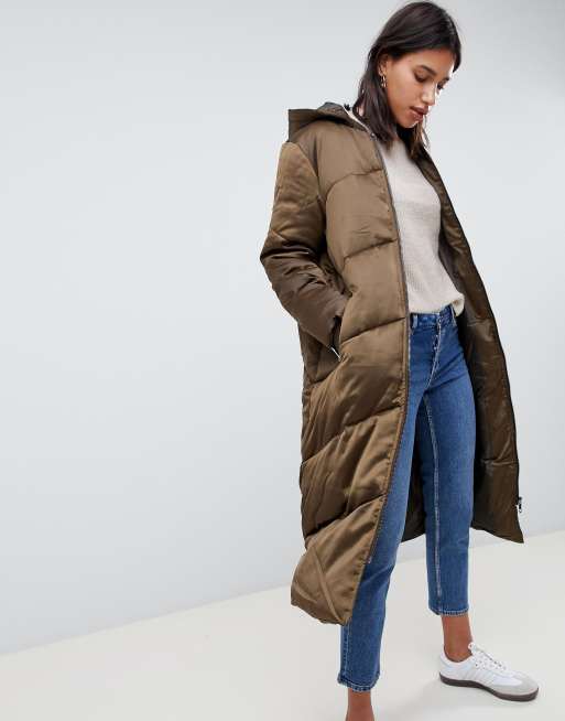 Womens longline padded jacket sale