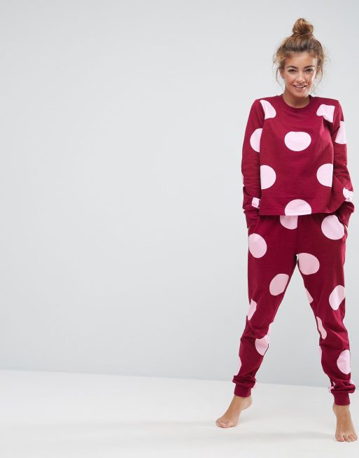 ASOS LOUNGE Spot Sweater and Jogger Set, 3 of 3