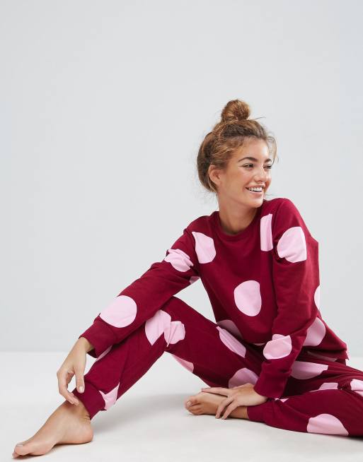 ASOS - Ensemble confort pantalon de jogging et sweat-shirt à pois, 2 de 3