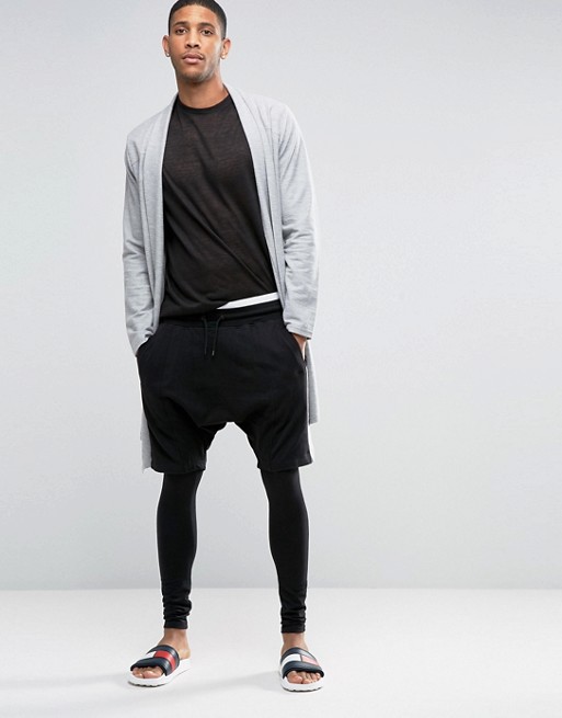 ASOS | ASOS Loungewear Drop Crotch Jersey Shorts With Megging In Black