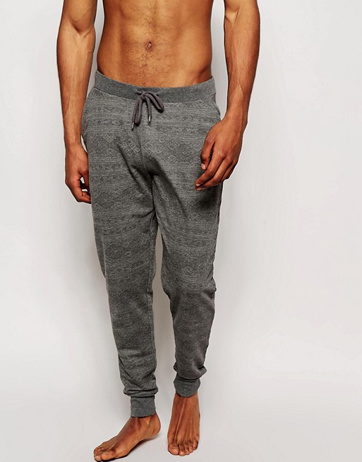 ASOS | ASOS Loungewear Skinny Joggers With Aztec Print And Wash