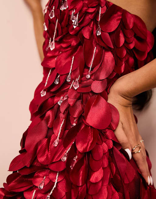 Asos red ruffle clearance dress