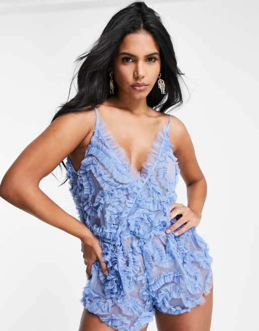 Blue 2024 lace playsuit