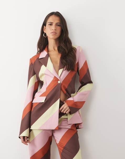 ASOS LUXE - americana de traje del conjunto a rayas llamativas - view 1