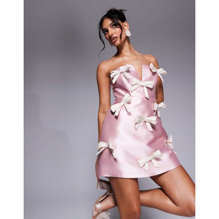 パーティードレス Rose-Print Silk Satin Mini Dress SMALL ROSE PRINT MINI DRESS – Alessandra Rich