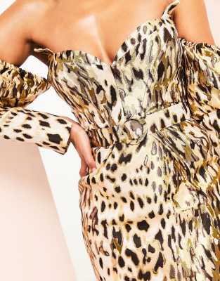 animal print bandeau dress