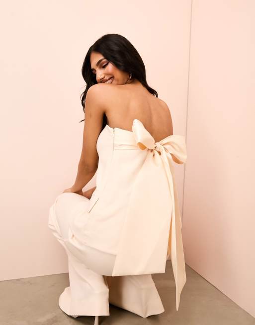 Asos edition bow outlet back bandeau wedding dress