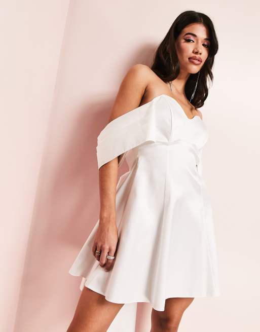 White off the shoulder skater clearance dress