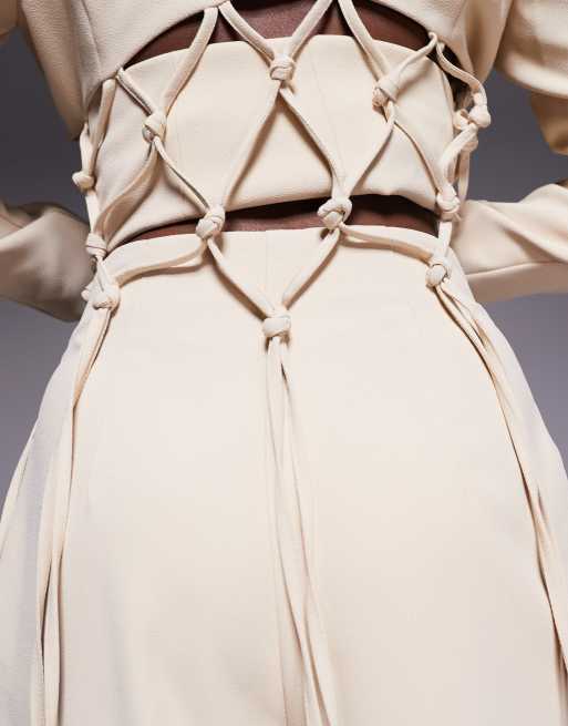 ASOS LUXE - Beige bukser med vide ben - Del af sæt, 3 af 5