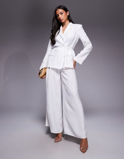 ASOS LUXE – Biały zestaw z domieszką lnu, 2 z 3