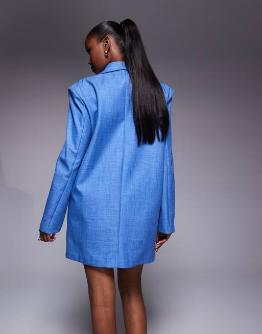 ASOS LUXE - Blå skræddersyet oversized blazerkjole, 4 af 4