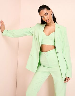 ASOS LUXE single breasted co-ord tailored suit blazer in green - ASOS Price Checker