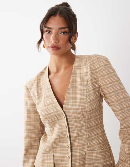 ASOS LUXE - Blazer sartoriale a quadri in coordinato, 4 di 4
