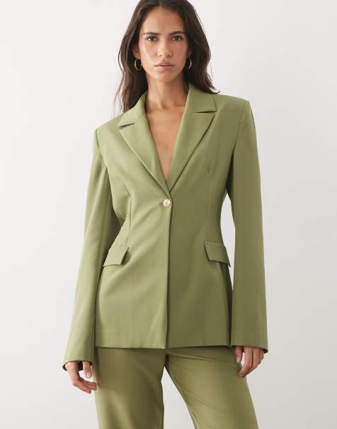 ASOS Luxe blazer sartoriale coordinato color oliva - view 1