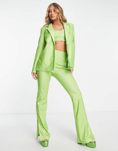 ASOS LUXE - Blazer verde glitterato in coordinato - view 1