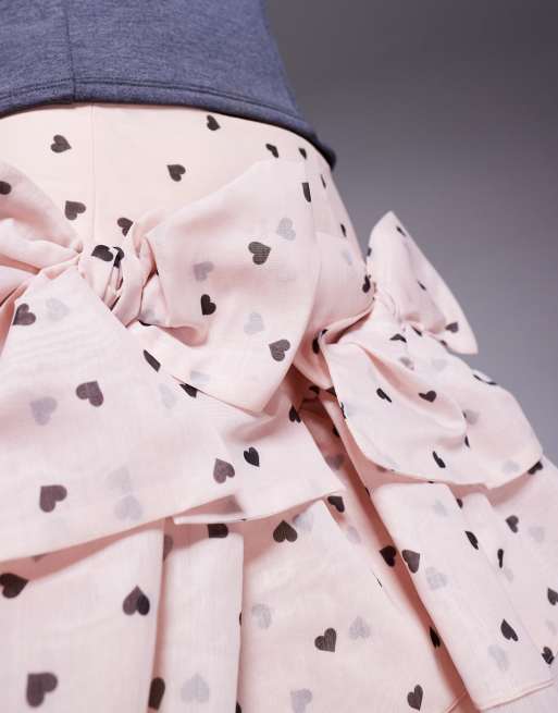 rosy monster ★ heart dot round fin skirt 50267 Hell Bunny Kate Heart A-line mini skirt with heart