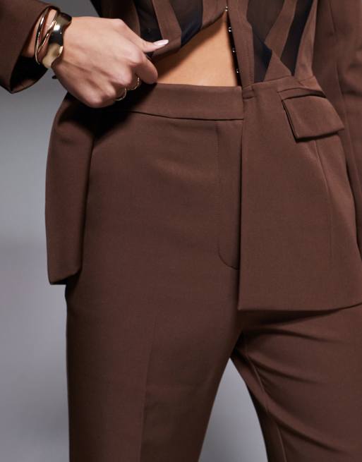 ASOS Luxe - Brune bukser med lige ben - Del af sæt, 4 af 5