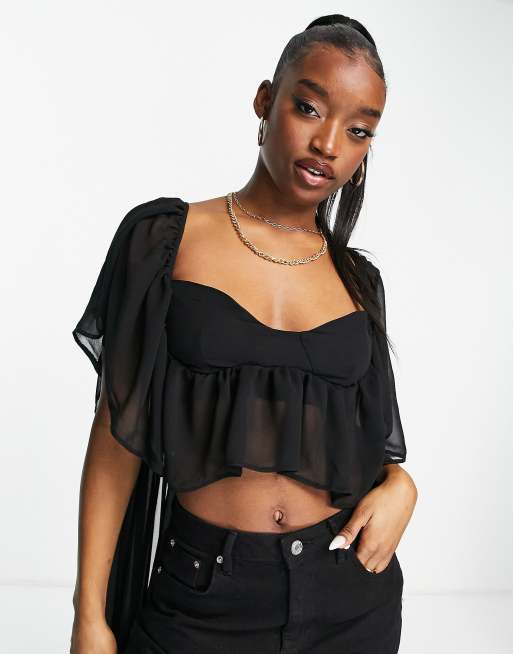 High low crop on sale top