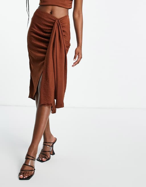 ASOS LUXE – Chokladbrunt set i linne, 2 av 2