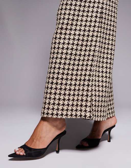 ASOS LUXE – Chokladbruna, hundtandsmönstrade byxor, del av set, 2 av 5
