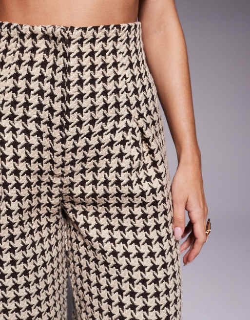 ASOS LUXE – Chokladbruna, hundtandsmönstrade byxor, del av set, 5 av 5