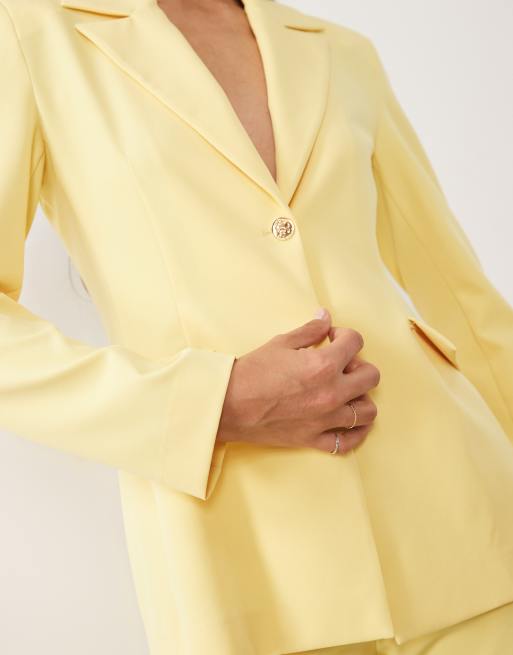 ASOS LUXE - Citrongul skræddersyet blazer - Del af sæt, 3 af 4