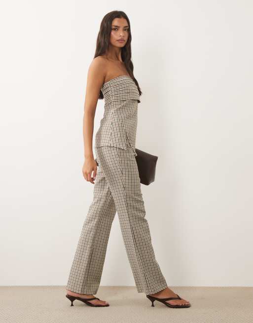 ASOS LUXE co-ord tailored peplum top and trouser in check, 3 of 3