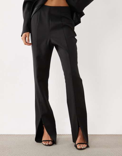 ASOS LUXE co-ord cigarette trouser in black, 2 of 5