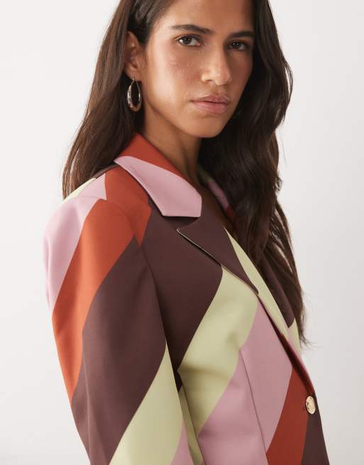 ASOS LUXE co-ord getailleerde blazer met opvallende streep, 2 van 4