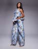 ASOS LUXE jacquard barrel leg pants in floral - part of a set