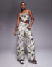 ASOS LUXE jacquard barrel leg pants in floral - part of a set