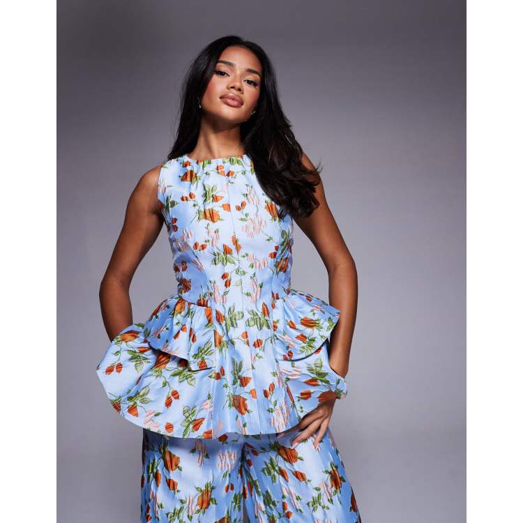 トップス Acka jacquard peplum bustier TOPS – Acka online store