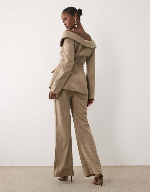 ASOS LUXE co-ord pinstripe tailored cigarette trouser, 2 of 5