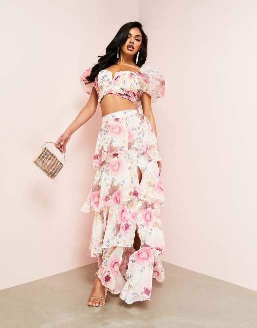 asos floral maxi skirt