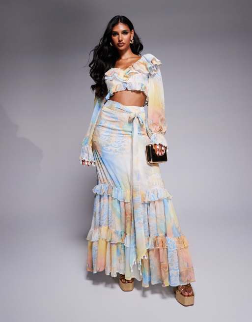 スカート Aopt ORGANZA FRILL LAYERED SKIRT - CREAM Aopt ORGANZA FRILL LAYERED SKIRT - CREAM