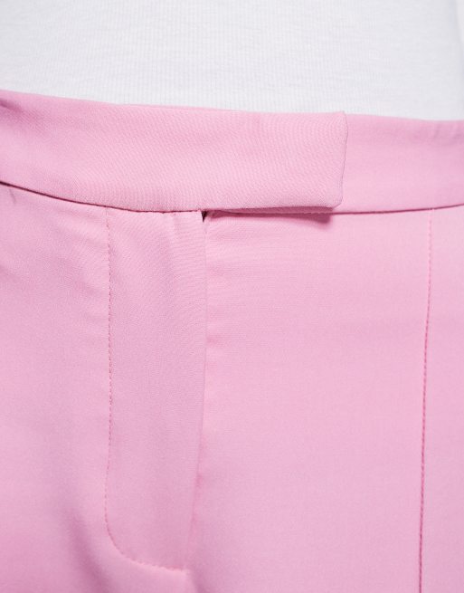 ASOS LUXE co-ord straight trouser in pink, 4 of 5