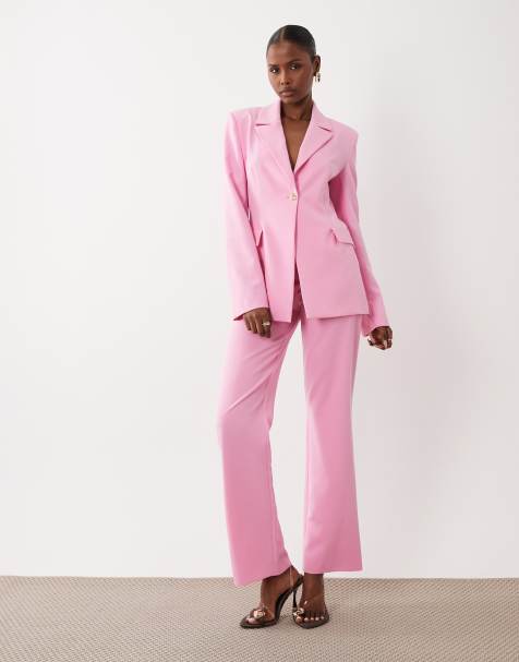 ASOS LUXE co-ord tailored blazer and suit trousers in bright pink - view 1