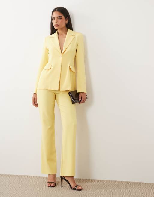 ASOS LUXE co-ord tailored blazer in lemon yellow, 2 of 4