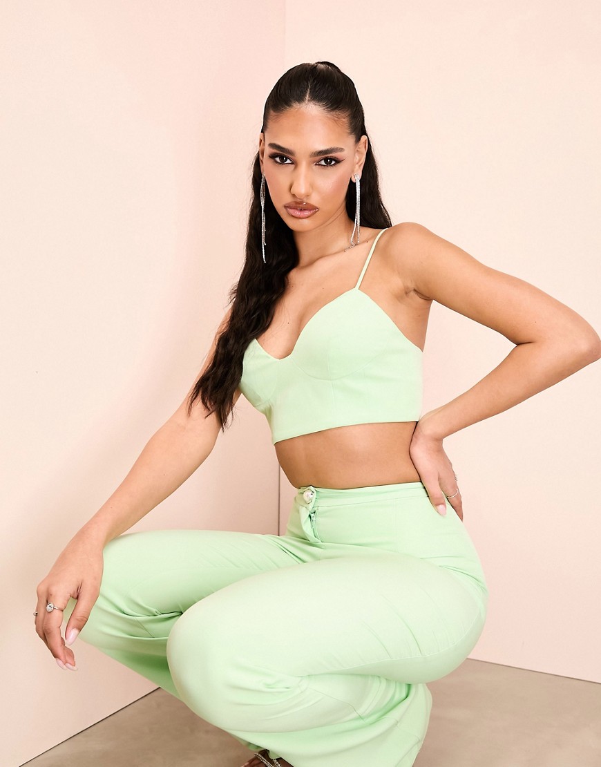 ASOS LUXE co-ord tailored bralet in green