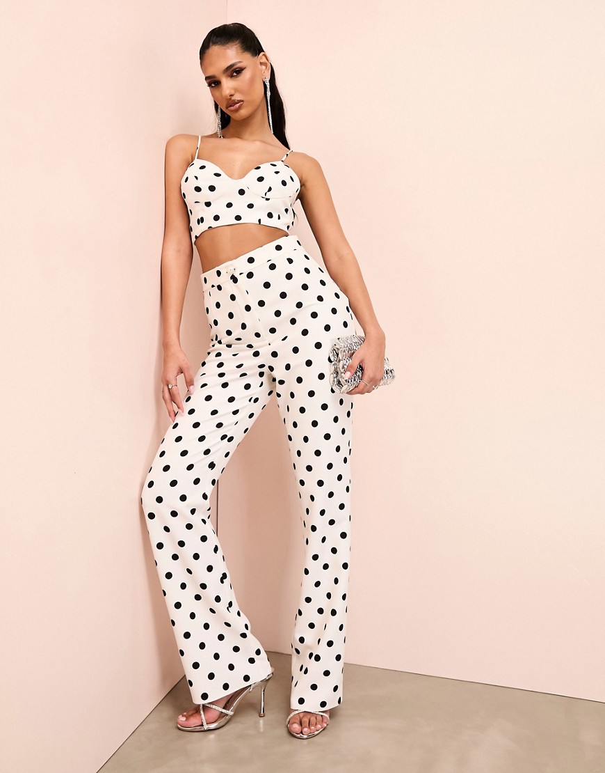 ASOS LUXE co-ord tailored suit trousers in spot print-Multi