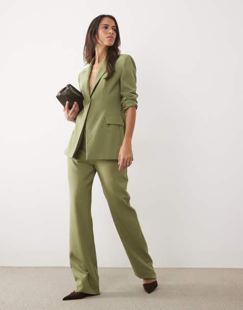 ASOS LUXE - Conjunto de sastre caqui de americana y pantalones - view 1