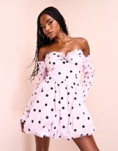 ASOS LUXE bow detail 50s prom skirt mini dress in floral ASOS
