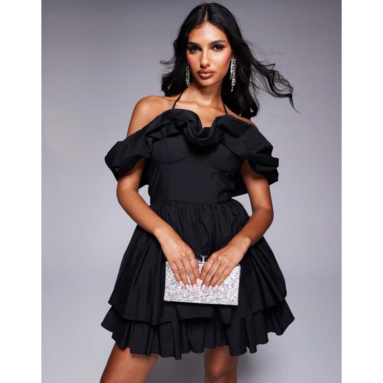 【送料&関税込】AMIRI Black Wool Blend Mini Dress Aly Wool-Blend Mini Dress in Black