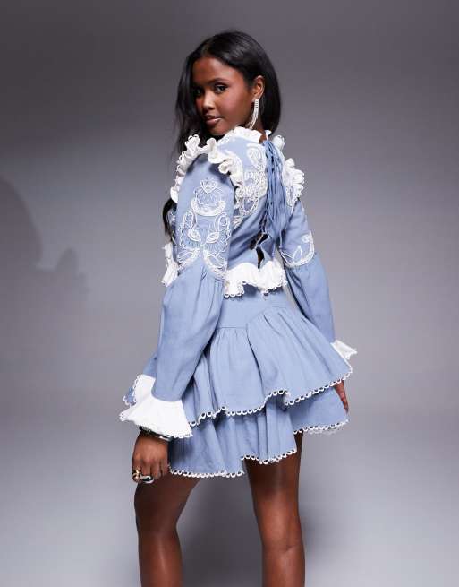embroidered light blue dress Quinceanera Dress Light Pastel Blue | Girl Dress Light Pastel Blue