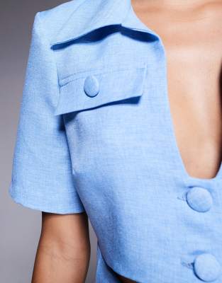 Asos Luxe Cropped Tailored Shirt
