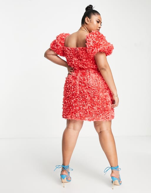 Asos curve red clearance dress