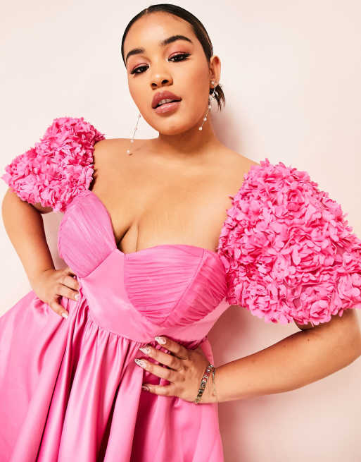 Asos curve store pink dress