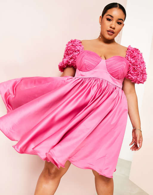 Asos curve shop pink dress