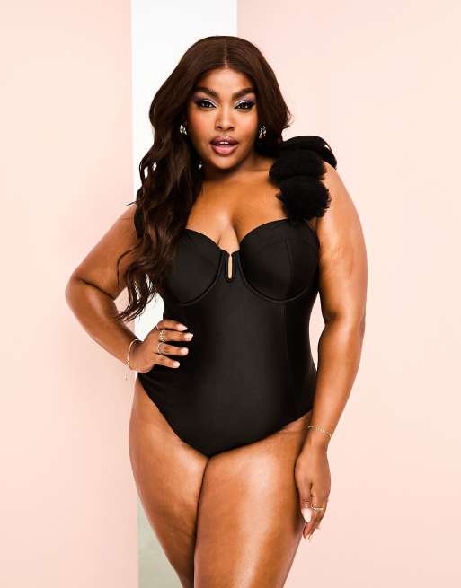 Plus size store bardot swimsuit