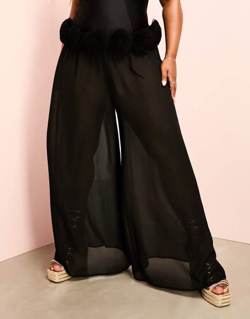 Black best sale sheer pants